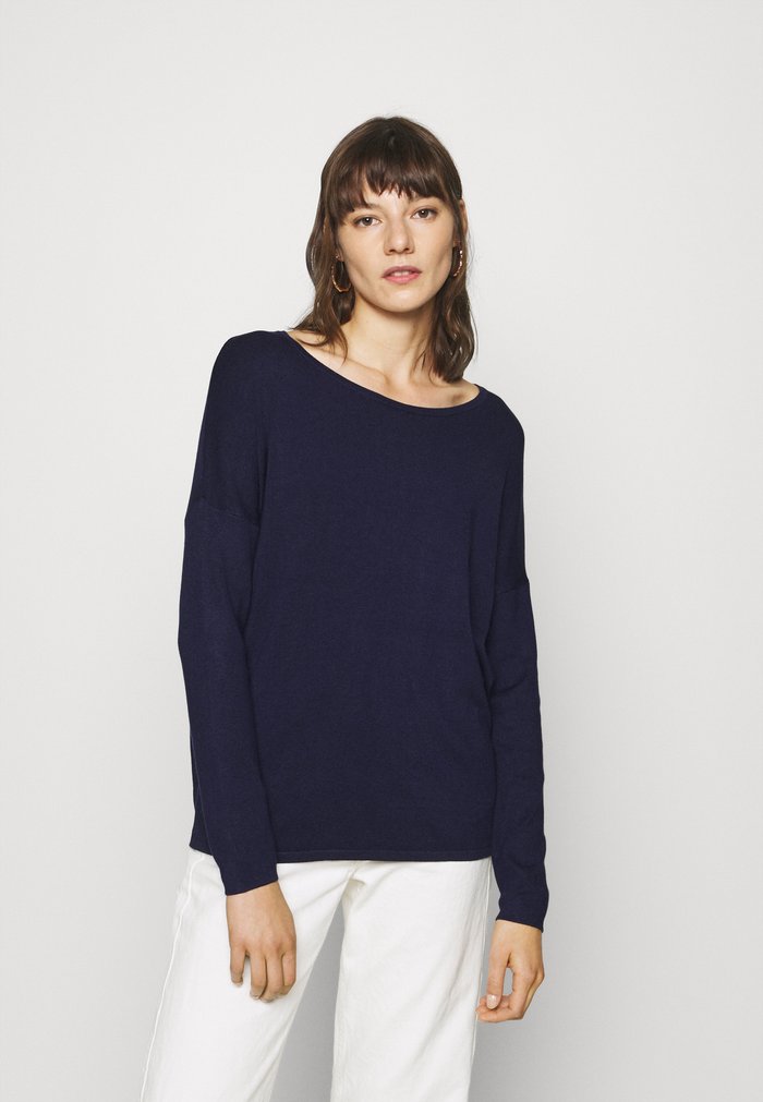 Pulls Anna Field RELAXED BOAT NECK Bleu Foncé Femme | WVM-4412098